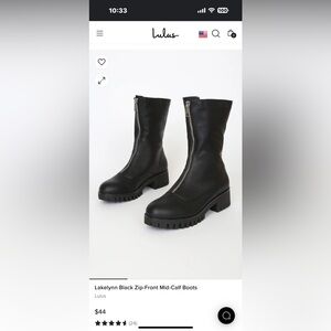 Lulu’s Lakelynn mid calf zip up boots